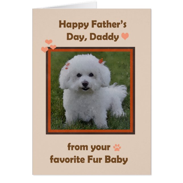 Fathers Day Daddy from Bichon with photo Frame Cards (Front)