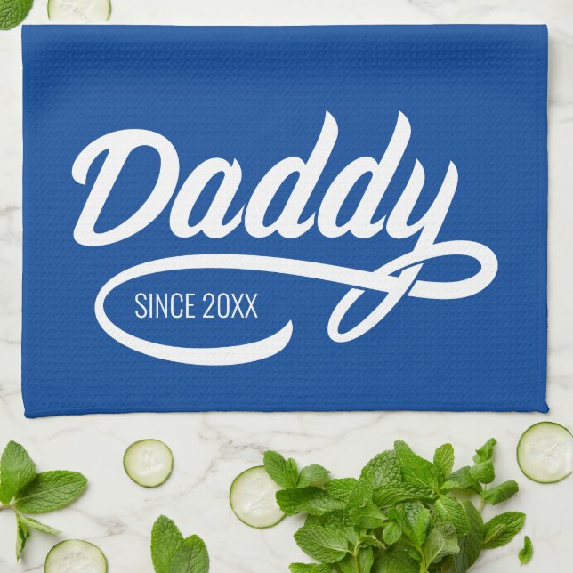 Father's Day - Daddy Since… Kitchen Towel (Folded)