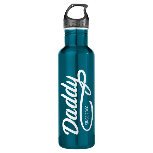 Father's Day - Daddy Since… Stainless Steel Water Bottle (Front)