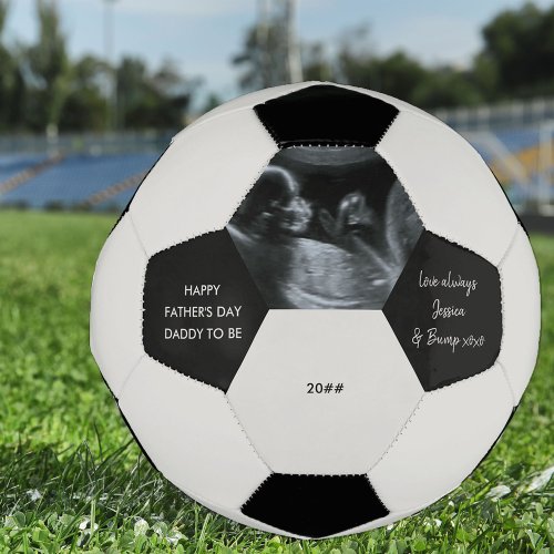 Fathers Day Daddy to Be Sonogram Photo Custom Soccer Ball