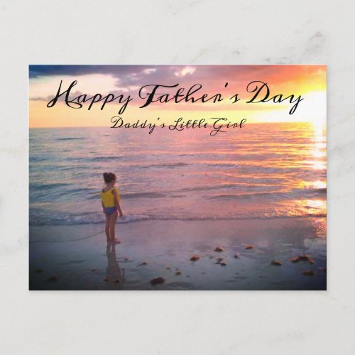 Fathers Day Daddys Little Girl Custom Photo Postcard