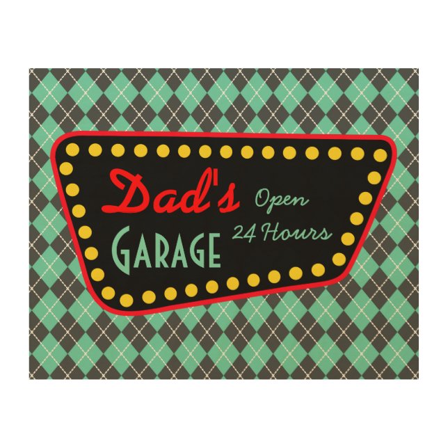 Father's Day Dad's Garage Wood Canvas Gift (Front)