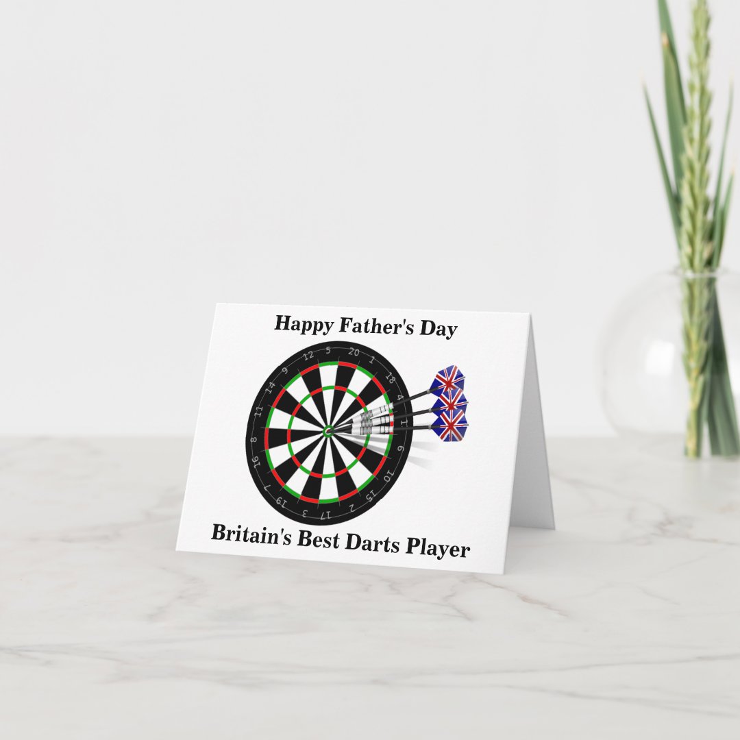 Father's Day Dart Board And Darts Card Zazzle