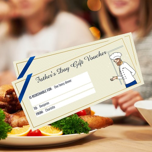 Fathers Day Dinner Gift Voucher Card