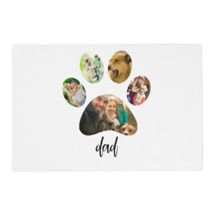 Fathers Day Dog Dad 5 Paw Print Photo Collage Placemat