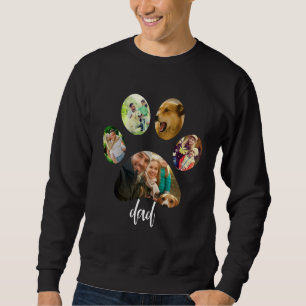 Fathers Day Dog Dad 5 Paw Print Photo Collage Sweatshirt
