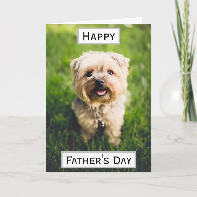 Father's Day Dog Dad Greatest Best Ever Pet Photo Card (Front)