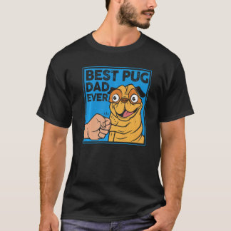 Father's Day Dog Dad Pet Owner Retro Best Pug Dad  T-Shirt