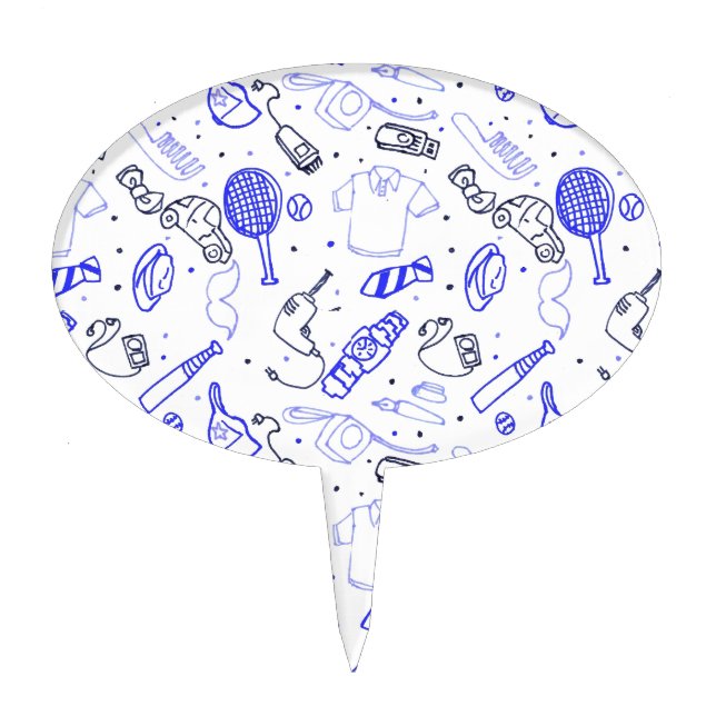 Fathers Day doodle Cake Topper (Front)