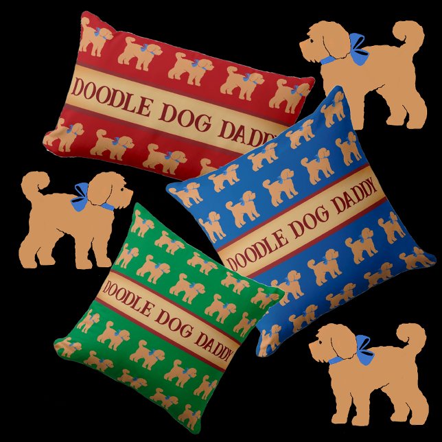 Father's Day Doodle Dog Dad Throw Pillow (Creator Uploaded)