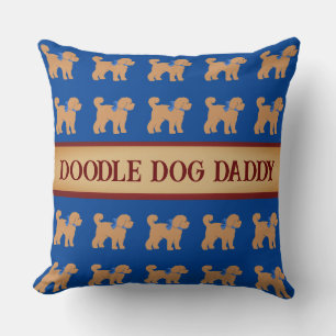 Father's Day Doodle Dog Throw Pillow