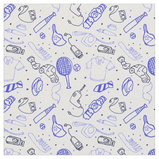 Fathers Day doodle fabric