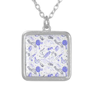 Fathers Day doodle Silver Plated Necklace