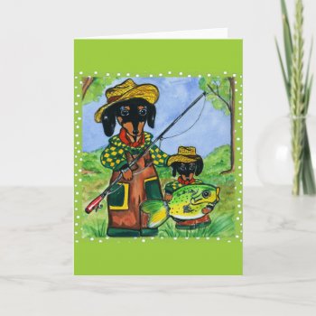 Fathers Day Doxies Card by Dachshunds_by_Joanne at Zazzle
