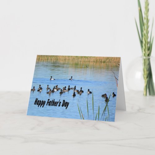 Fathers Day Ducks in Pond Card