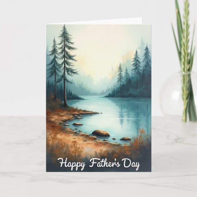 Fathers Day Evergreen View Card (Front)