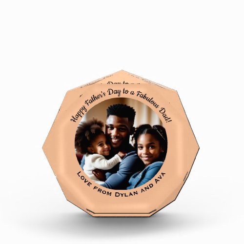 Fathers Day Fabulous Dad Custom Photo Stylish Acrylic Award