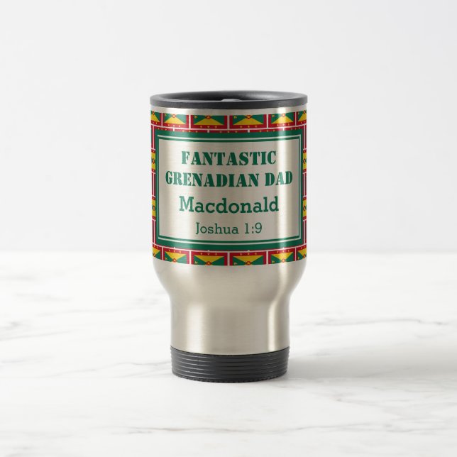 Father's Day FANTASTIC GRENADIAN DAD Personalized Travel Mug (Center)