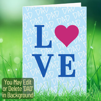 Father's Day Father Birthday LOVE DAD Elegant Blue