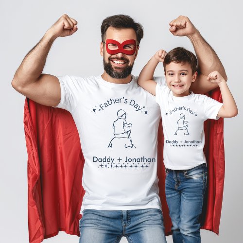 Fathers Day Father carrying son on shoulders T_Shirt