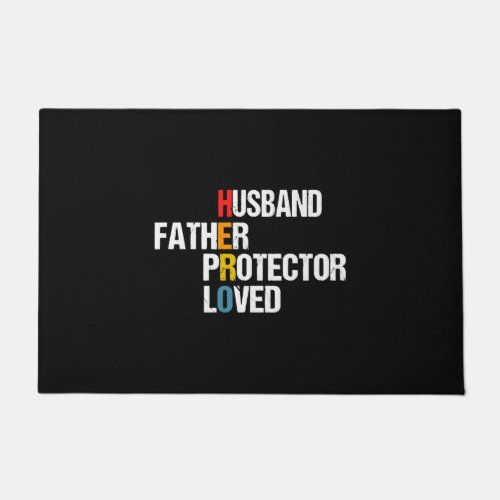 Fathers Day Father Husband Protector Loved Hero Doormat