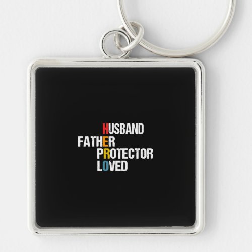 Fathers Day Father Husband Protector Loved Hero W Keychain