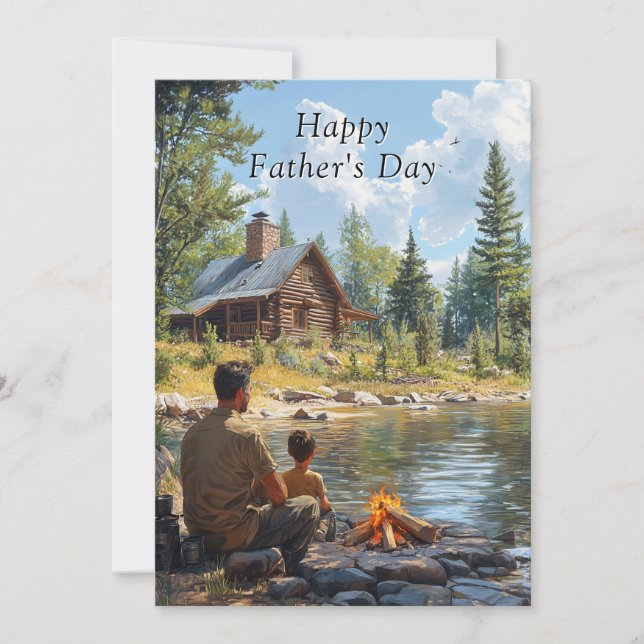  Father's Day Father &  Son Log Cabin Campfire  (Front)