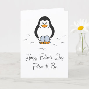 Father's Day Father to Be of Twins Penguin & Eggs Card