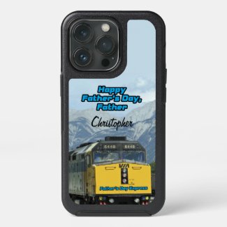 Father's Day Father Yellow Railroad Train Engine OtterBox iPhone Case