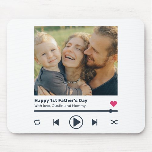 Fathers Day Favorite Song Music Player Dad Photo Mouse Pad