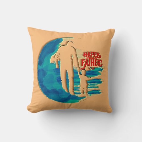 Fathers Day Finesse Graphic Glory for Dads Throw Pillow
