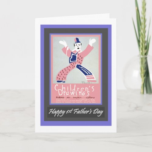 Fathers Day First Vintage Clown Card