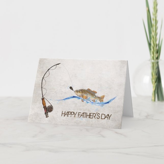 Father's Day-fish on pole Card (Front)