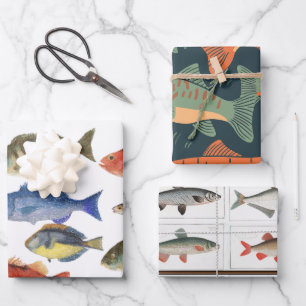 Father's Day Fish Wrapping Paper Sheets