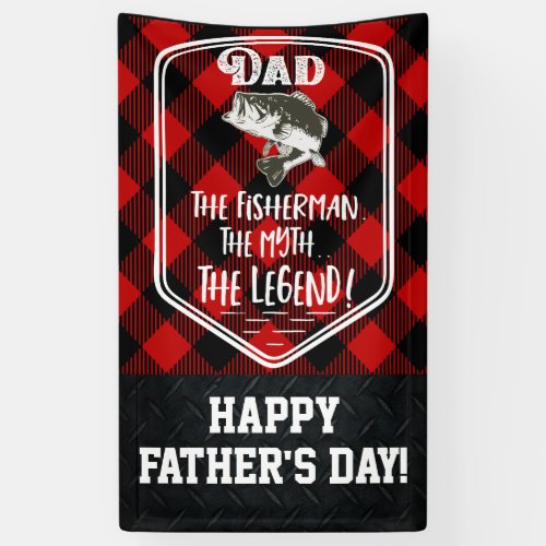 Fathers Day Fishing Birthday Dad The Myth Legend Banner