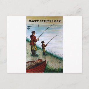 Father's Day Fly Fishing Card, Hand Stamped Tied Fly, Unique