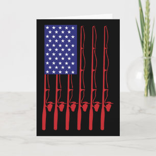 Fathers Day Fishing Flag Fishing Card