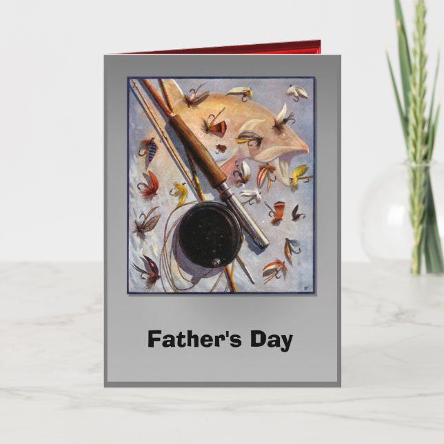 Father's day - Fishing flies Card (Front)