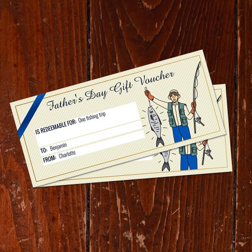 Fathers Day Fishing Trip Gift Voucher Card