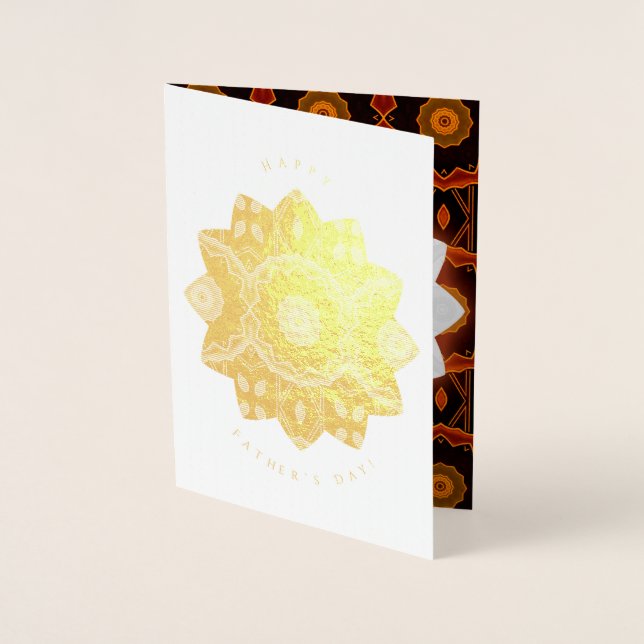 Father's Day Foil Floral Seal Greeting Card (Front)