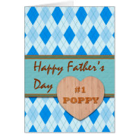 Father's Day for #1 Poppy, Argyle Design Card