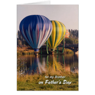 Father's Day for Brother Hot Air Balloons Splash Cards