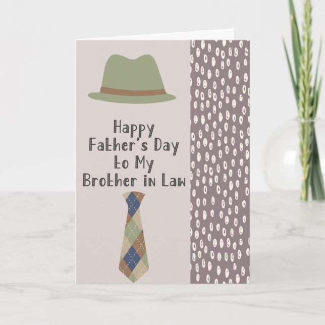 Fathers Day for Brother in Law Grey & Green Card (Front)