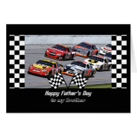 Father's Day for Brother, Stock Car Racing, Checks Card
