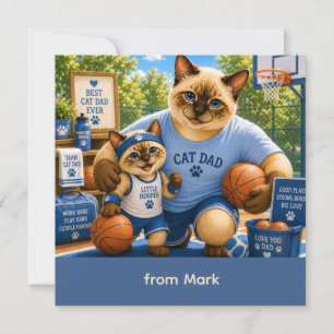 Father's Day for Cat Dad Cat Basketball lover Card