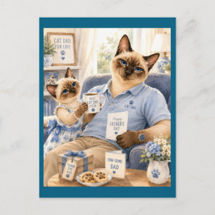 Father's Day for Cat Dad Cat Lovers Postcard