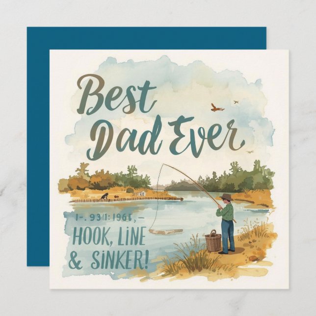 Father's Day for Fishing Lover Dad Card (Front/Back)