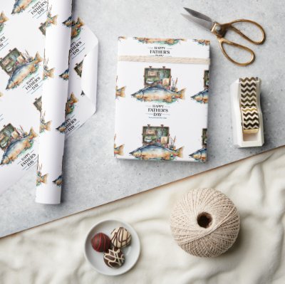 Father&#39;s Day for Fishing Lover Dad  Wrapping Paper
