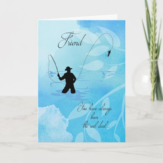 Father's Day for Friend/Fly Fisherman Fishing Card (Front)