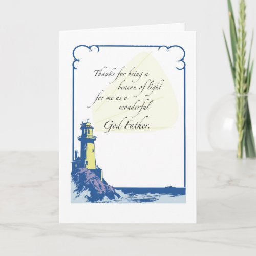 Fathers Day for Godfather with Lighthouse Oce Card